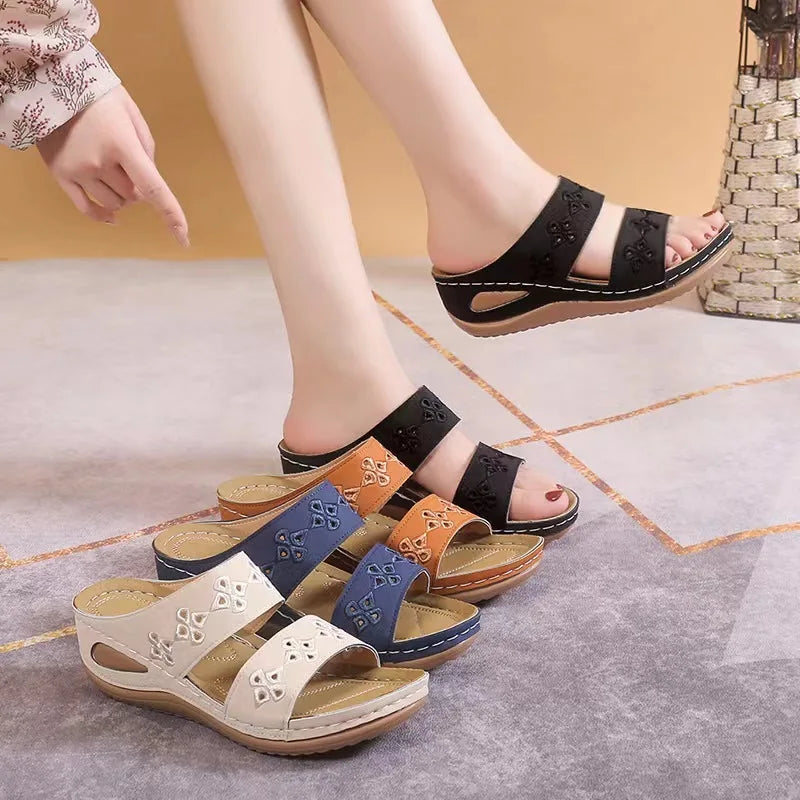 Sandalias Flor Bordada