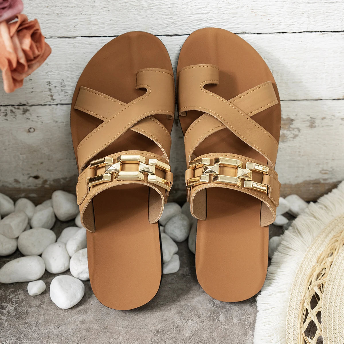 Sandalias Cadena Dorada
