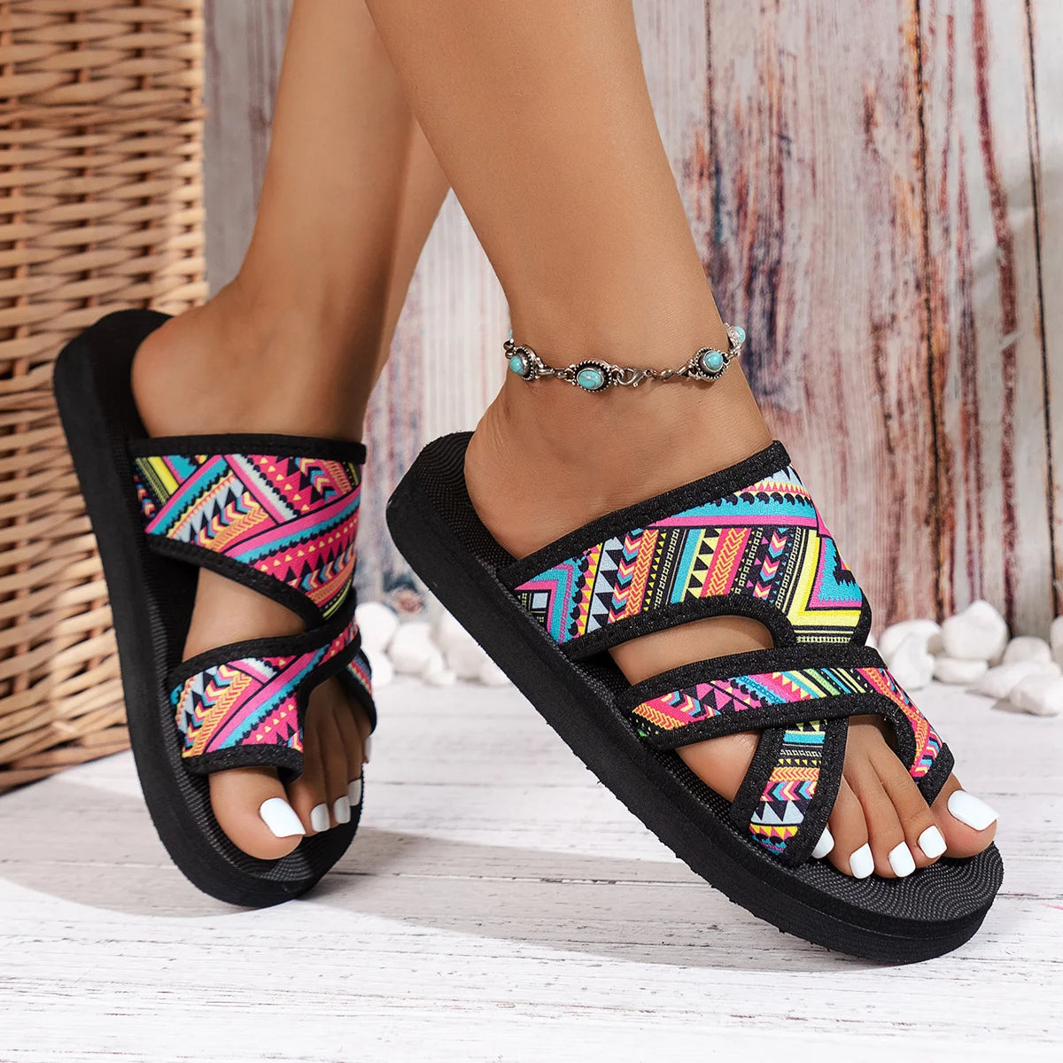 Sandalias Colorida Étnica