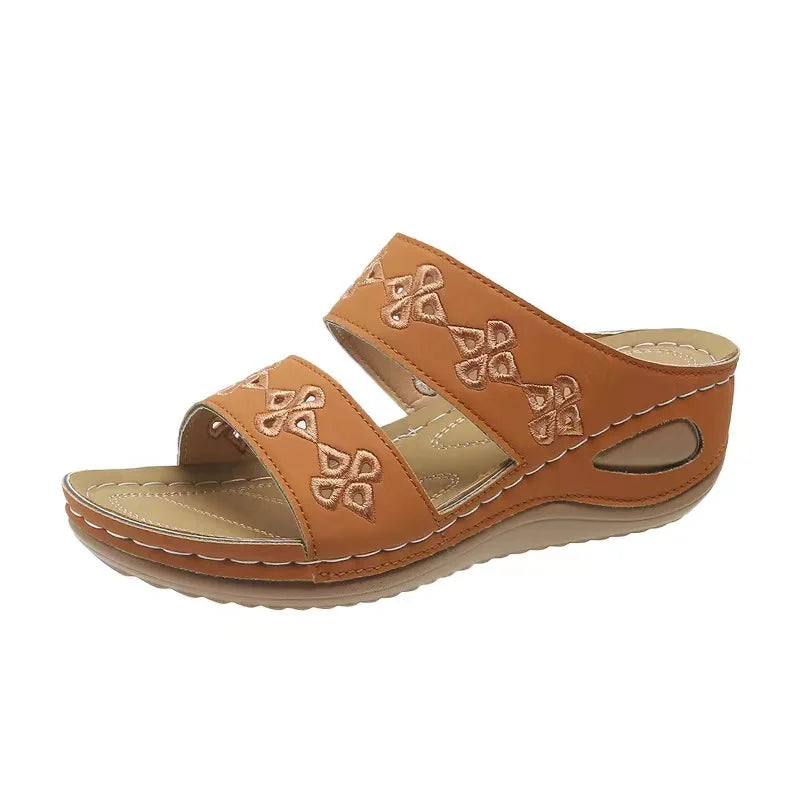 Sandalias Flor Bordada
